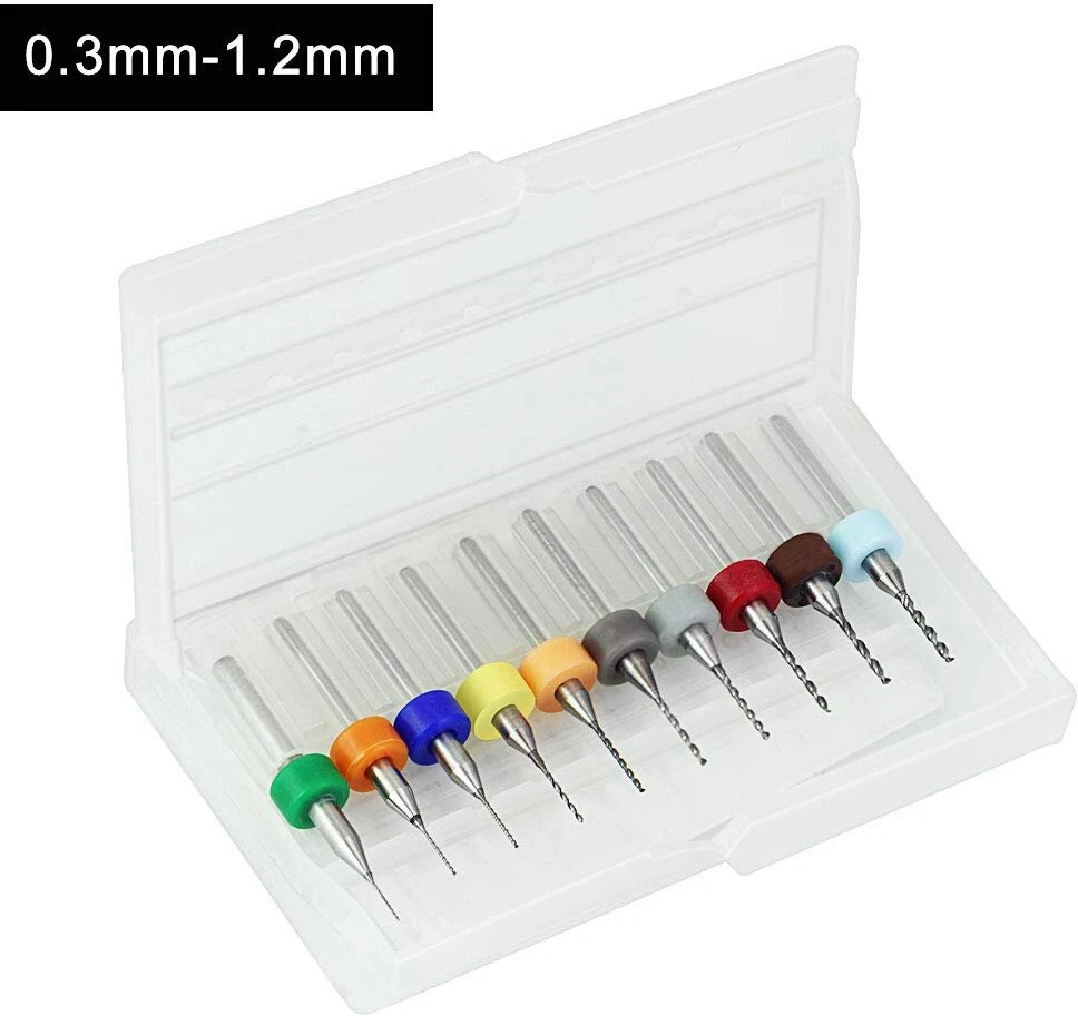 Kbnian Pcb Micro grąžtų rinkinys spiralinis karbido grąžtas 0,3–1,2 mm Micro Twist grąžtas metalo grąžtas skirtas plokštėms, stiklui, pluoštui, dervai, gintarui