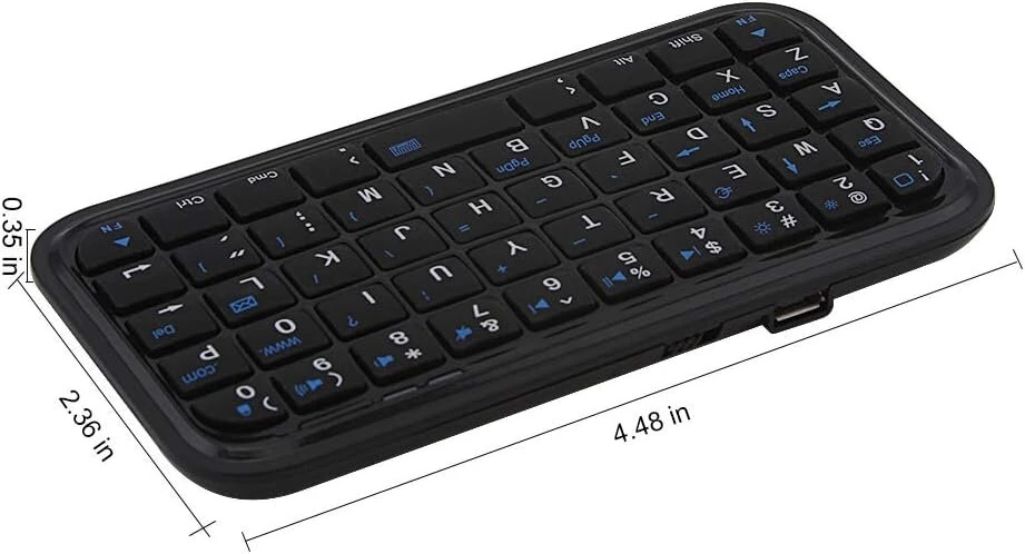 Keautfair mini belaidė įkraunama bluetooth klaviatūra, nešiojama, tyli, maža, kompaktiška, skirta windows/ios/android/pc/laptop/smartphone/tablet (juoda)