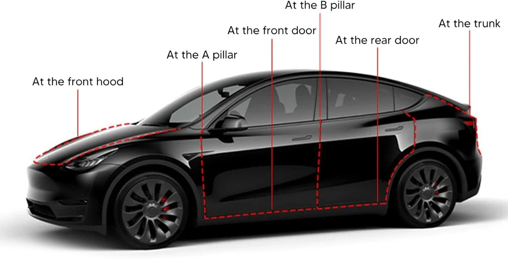 Keenso Automobilio Durų Sandarinimo Juostos, 8 Dalių Automobilio Sandarinimo Juostų Rinkinys, Guminis Triukšmo Mažinimas, Garso Izoliacija, Viso Kėbulo Sandarinimo Juostos, Lipdukai, Pakeitimas Model 3 Y, Numatytoji