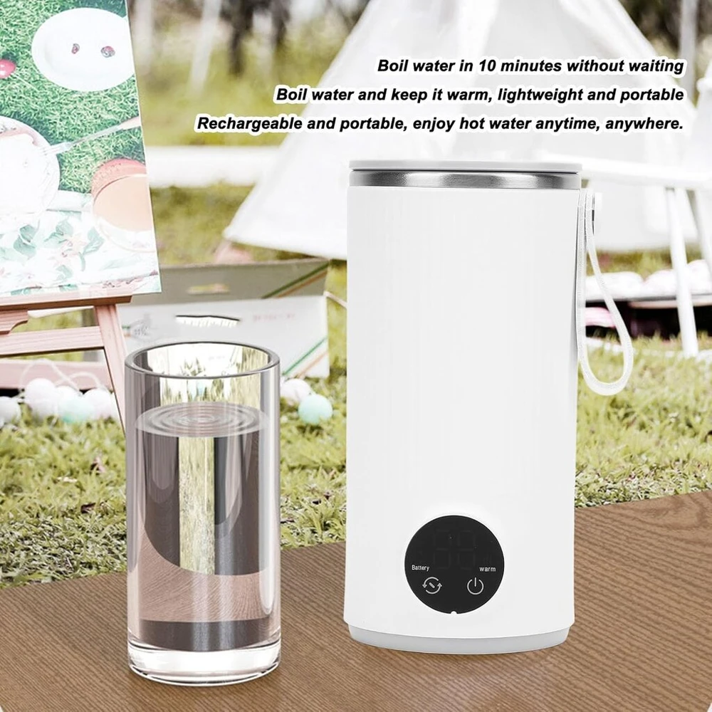 Kelioninis virdulys 400ml, Usb įkraunamas, 4 temperatūros