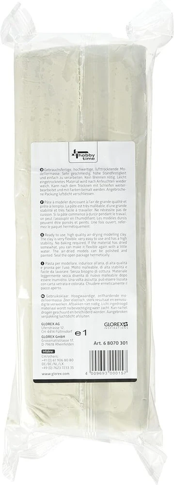 Keramikos masė modeliavimui Glorex, 2500g, ruda, balta