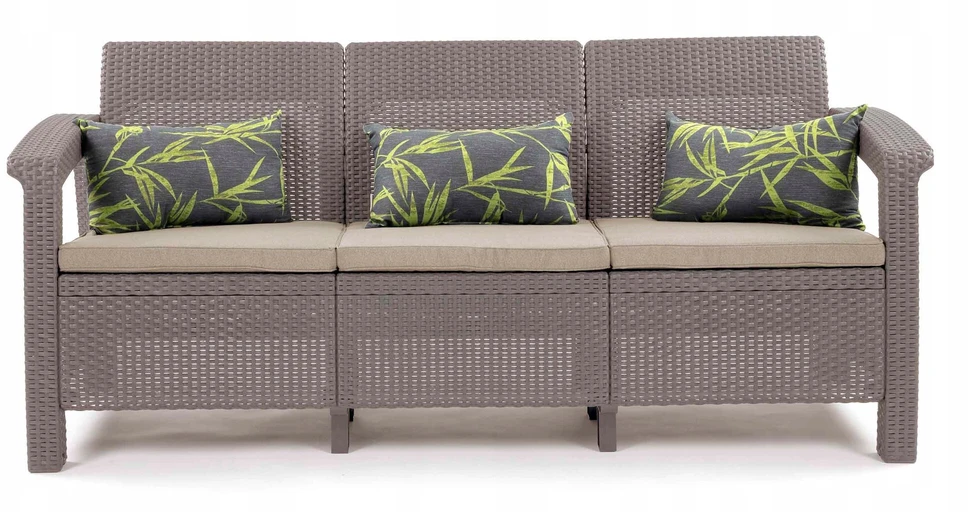 Keter 3 vietų sodo sofa su Corfu pagalvėlėmis
