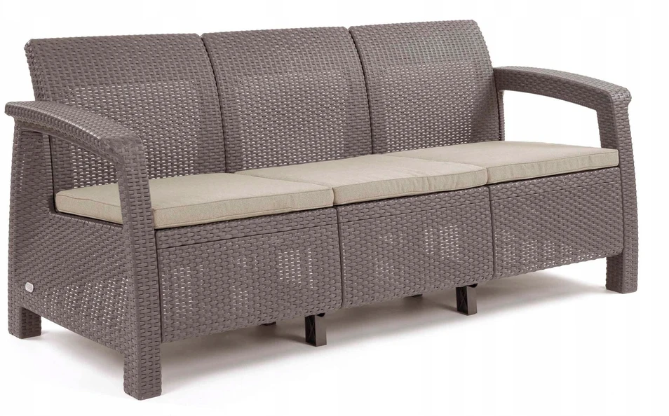 Keter 3 vietų sodo sofa su Corfu pagalvėlėmis