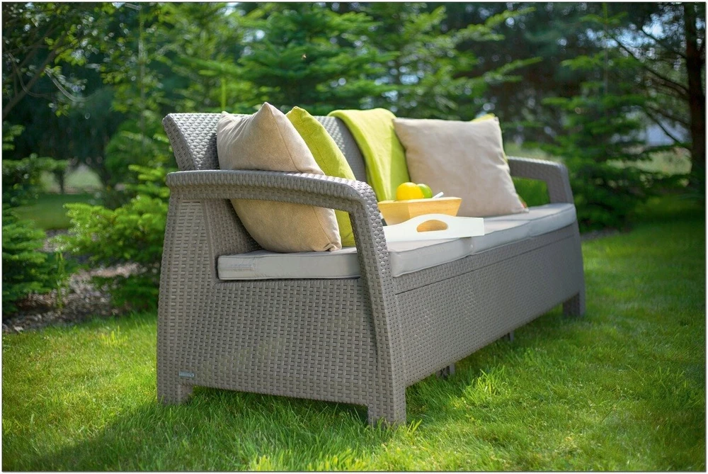 Keter 3 vietų sodo sofa su Corfu pagalvėlėmis