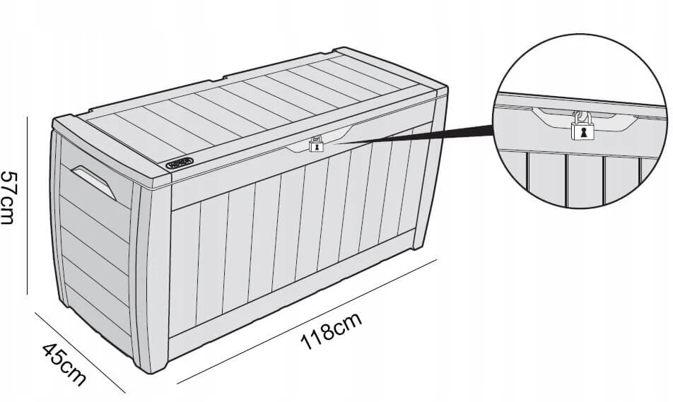 Keter Balcony Box Hollywood Box sodo dėžė balkonui 270l ruda