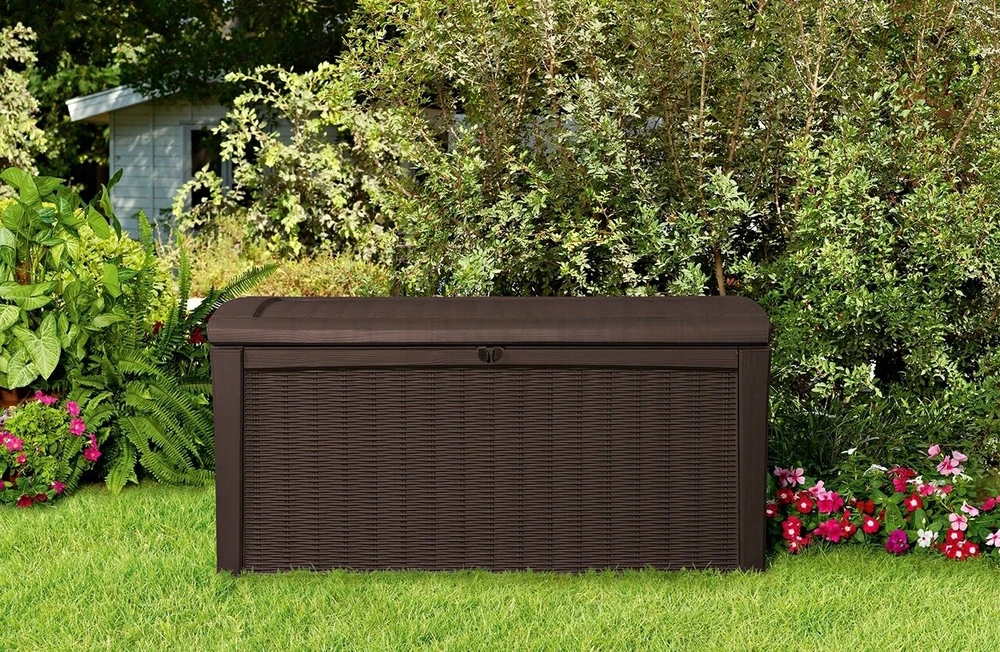 Keter Sodo Dėžė su Sėdyne 130x60 cm, 416l, Ruda