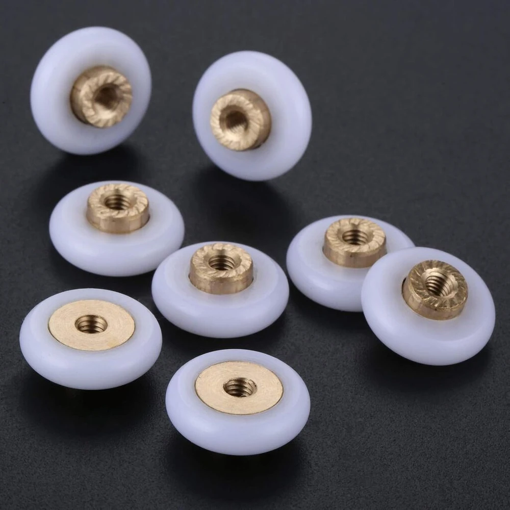 Kf-wheels 8 vnt. vonios kambario dušo durų ratukai / bėgeliai, 18 mm skersmens ratukų atsarginės dalys dušo kabinų bėgeliams