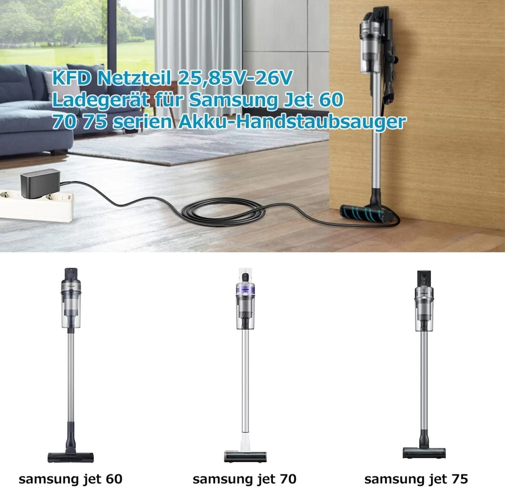 Kfd maitinimo šaltinis 26 V 1 A įkroviklis, skirtas Leifheit dulkių siurbliams, įkrovimo kabelis Regulus Aqua Powervac 11914 ir Regulus Aqua Powervac Pro 11935 Lh11914 Lh119148 Regulus Aqua Powervac 2-in-1 akumuliatorius