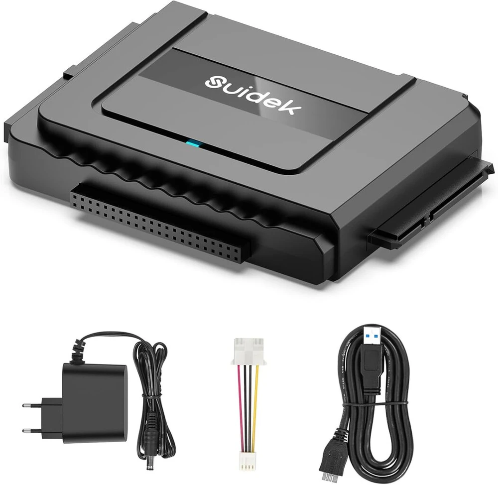 Suidek Usb 3.0 į Sata Ide adapteris, išorinis Ide kietojo disko nuskaitymo adapteris universaliam 2.5/3.5 colio Hdd/ssd kietajam diskui, Ide Sata į Usb keitiklis su 12v/2a maitinimo šaltiniu