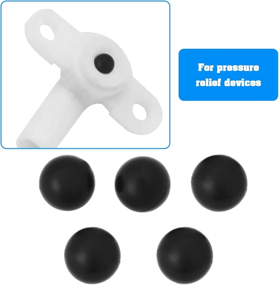 Kietos guminės rutulys 6mm juodas, 5 vnt.