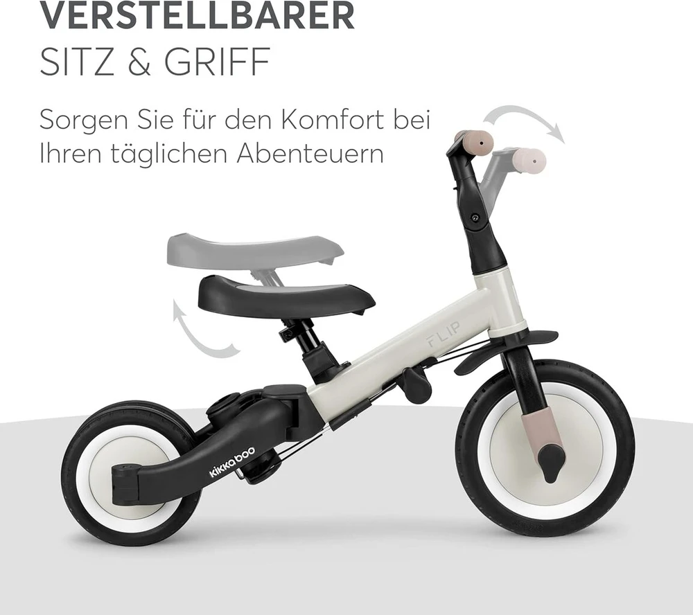 Kikkaboo 5-in-1 Triratukas-balansinis dviratis nuo 1 iki 5 metų, smėlio spalvos