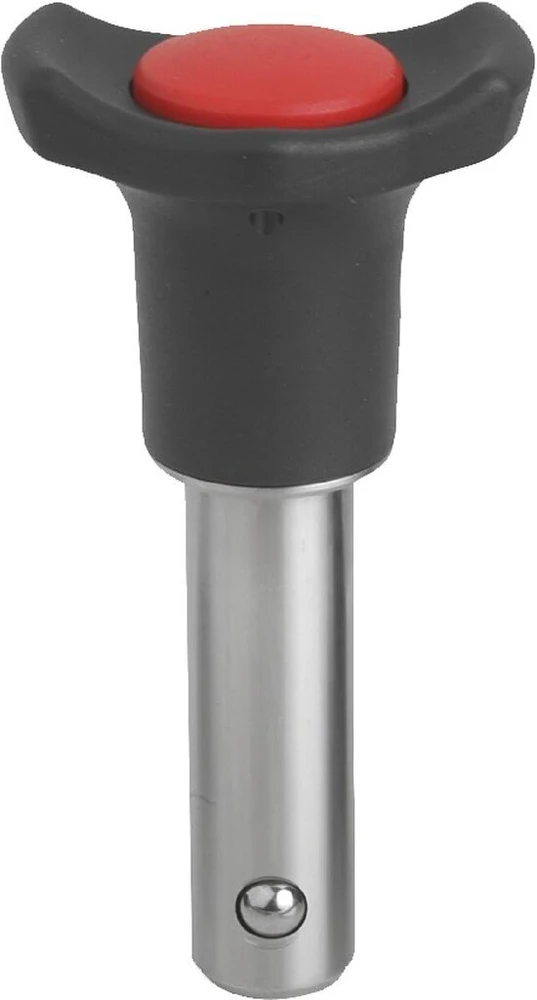 Kipp – valdymo skydeliai | standartiniai elementai K0363.3808025 rutulinis fiksavimo varžtas, forma A termoplastinis, savaime užsirakinantis komp: raudonas, skersmuo 8 mm, 25 mm, traffic red ral 3020, ilgis l: 25 mm
