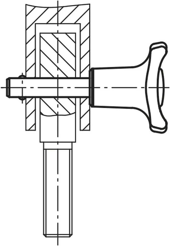 Kipp – valdymo skydeliai | standartiniai elementai K0363.3808025 rutulinis fiksavimo varžtas, forma A termoplastinis, savaime užsirakinantis komp: raudonas, skersmuo 8 mm, 25 mm, traffic red ral 3020, ilgis l: 25 mm
