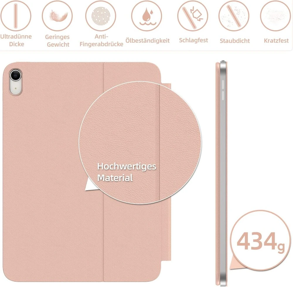 Klaviatūra Hou Slim "bluetooth" klaviatūros dėklas Ipad 10/11 kartai, rožinis