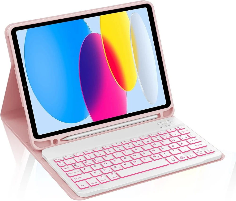 Klaviatūra Ipad 10 Generation 10.9 Inch 2022, dėklas Ipad 10 Generation su klaviatūra, apšviestas dangtelis, Bluetooth, magnetinis, nuimamas, itališkas Qwerty išdėstymas, skirtas Ipad 10
