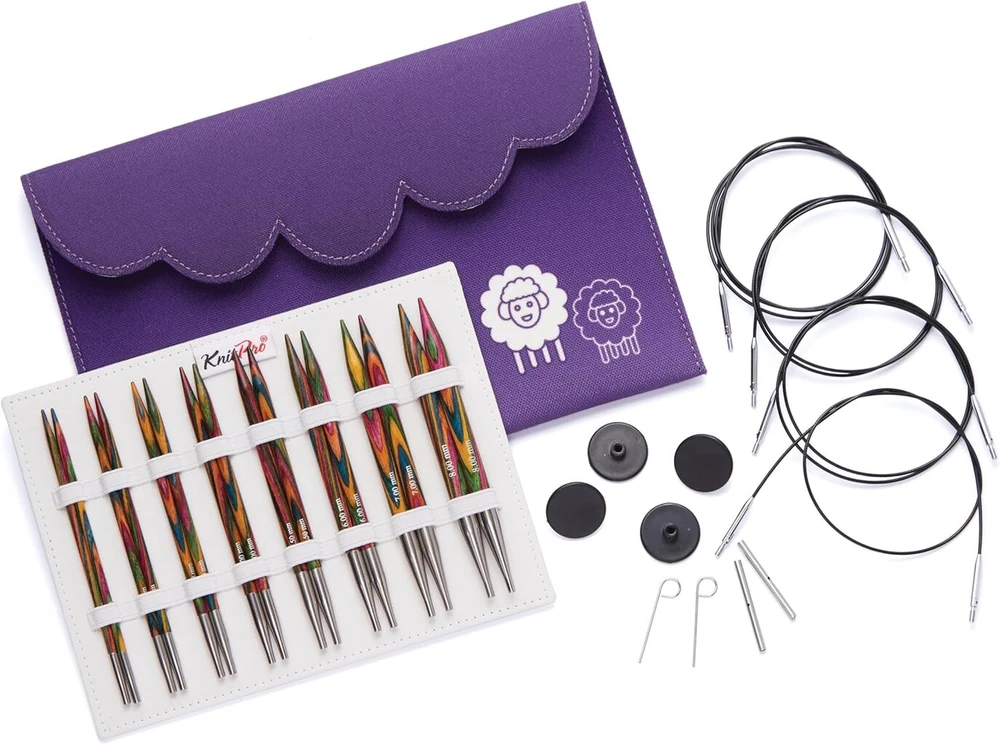 Knitpro keičiamų virbalų rinkinys 'symfonie' (3.50-8.00mm), įvairiaspalvis