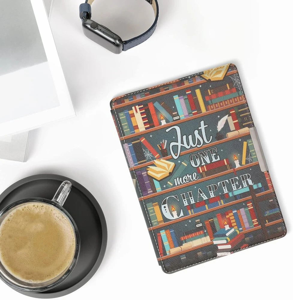 Kobo Aura One dėklas - "bibliotekos tema" - atverčiamas