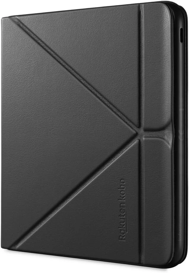 Kobo Libra Colour Sleepcover dėklas | Juodas | Miego/pabudimo technologija | Integruotas 2 krypčių stovas | Veganiška oda | Suderinamas su 7 colių Kobo Libra Colour Ereader
