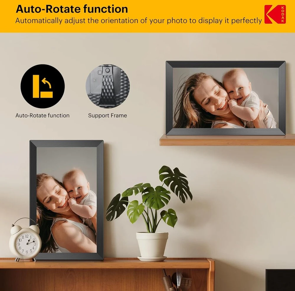 „kodak“ Wifi skaitmeninis nuotraukų rėmelis 15.6" Hd Ips lietimui jautrus ekranas
