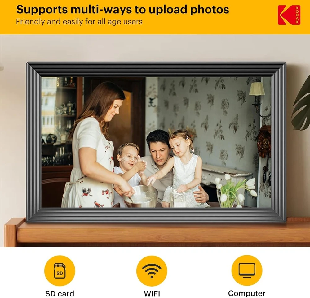 „kodak“ Wifi skaitmeninis nuotraukų rėmelis 15.6" Hd Ips lietimui jautrus ekranas