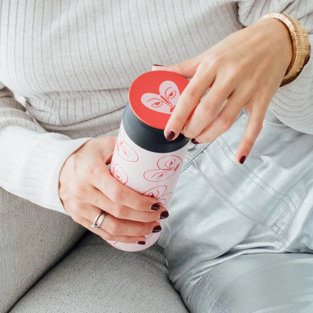 Kokonote crvsh nerūdijančio plieno termosas, 500 ml, sportinė vandens butelis, 500 ml, vandens butelis vaikams ir suaugusiems, sportinis butelis vaikams ir suaugusiems, rožinis