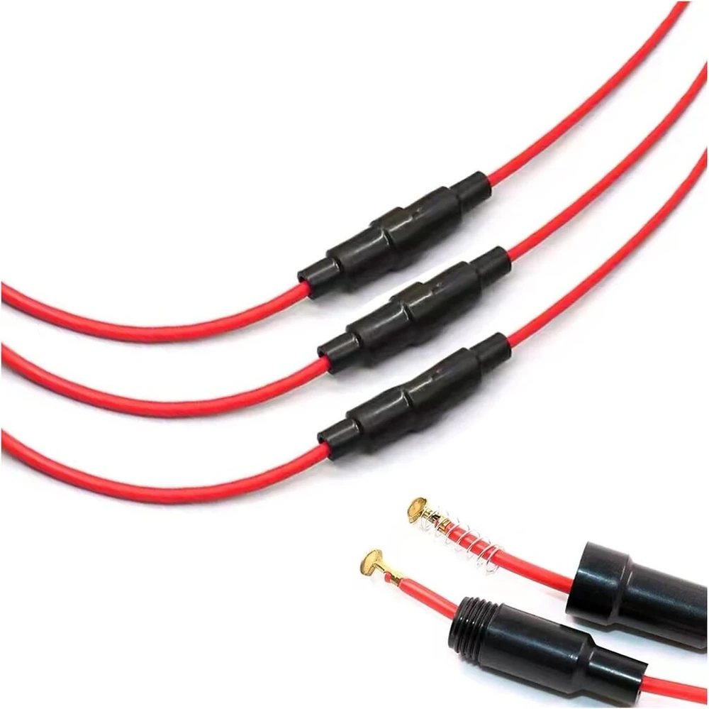 Kolacen automobilinis įsukamas saugiklio laikiklis 5x20mm agc su 18 awg laidu (10 vnt.)