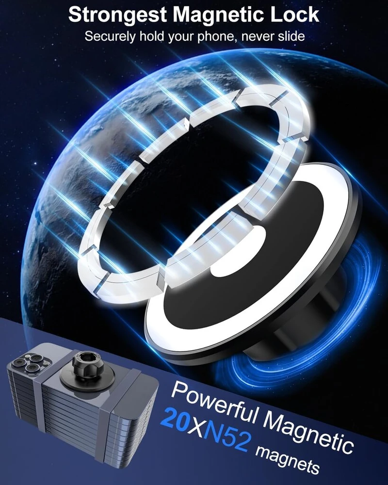 Kolasels magnetinis telefono laikiklis automobilio veidrodėliui, [20x magnetas] telefono laikiklis automobilio galinio vaizdo veidrodėliui, skirtas magsafe, telefono laikiklis galinio vaizdo veidrodėliui, skirtas iphone 15/14/13 pro max, galaxy series, 4-