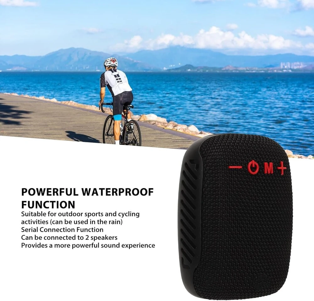 Kompiuterio kolonėlės Bluetooth kolonėlė dviračiui, nešiojama vandeniui atspari lauko kolonėlė, palaiko nuoseklųjį sujungimą, belaidė dviračio kolonėlė važinėjimui dviračiu, jodinėjimui, žygiams