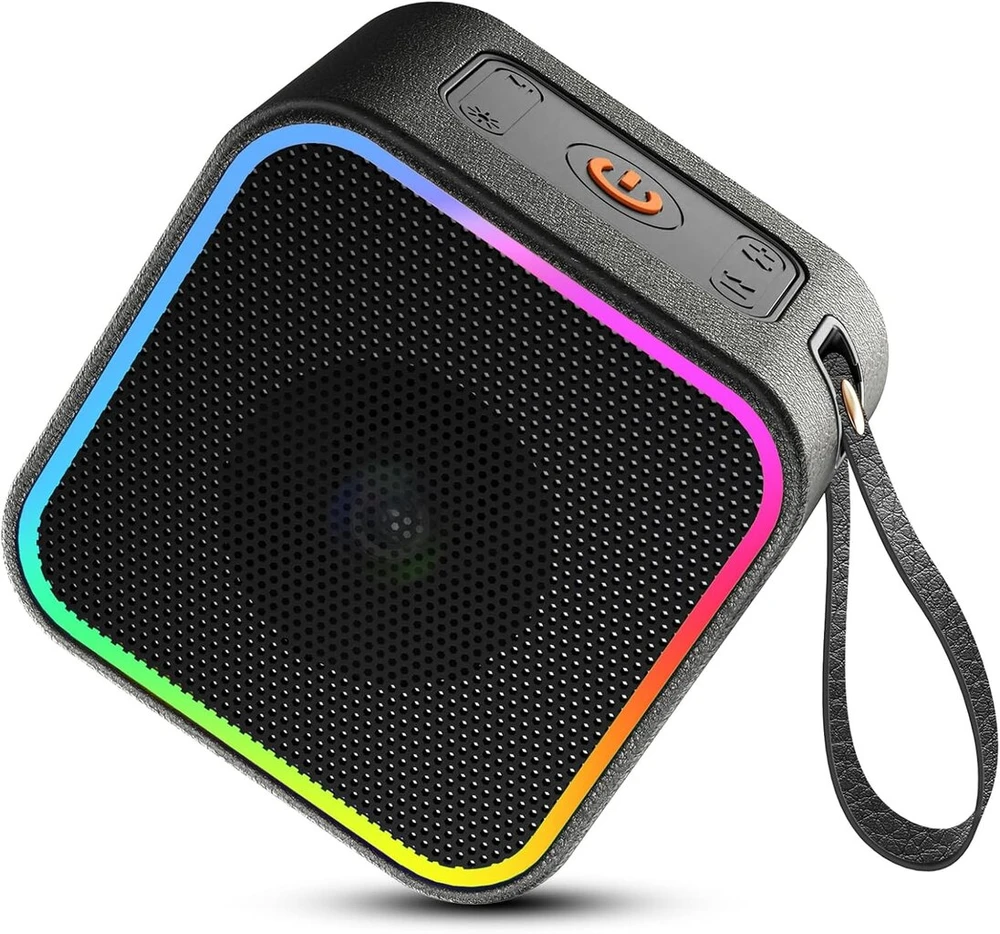 Kompiuterio kolonėlės Bluetooth kolonėlė, nešiojama muzikos dėžutė Bluetooth 5.3 su 10 valandų grojimo laiku, stereo garsas Bluetooth kolonėlė su bosu ir spalvinga šviesa, Usb C įkrovimo laidas, Ipx6 atspari vandeniui namams, sodui