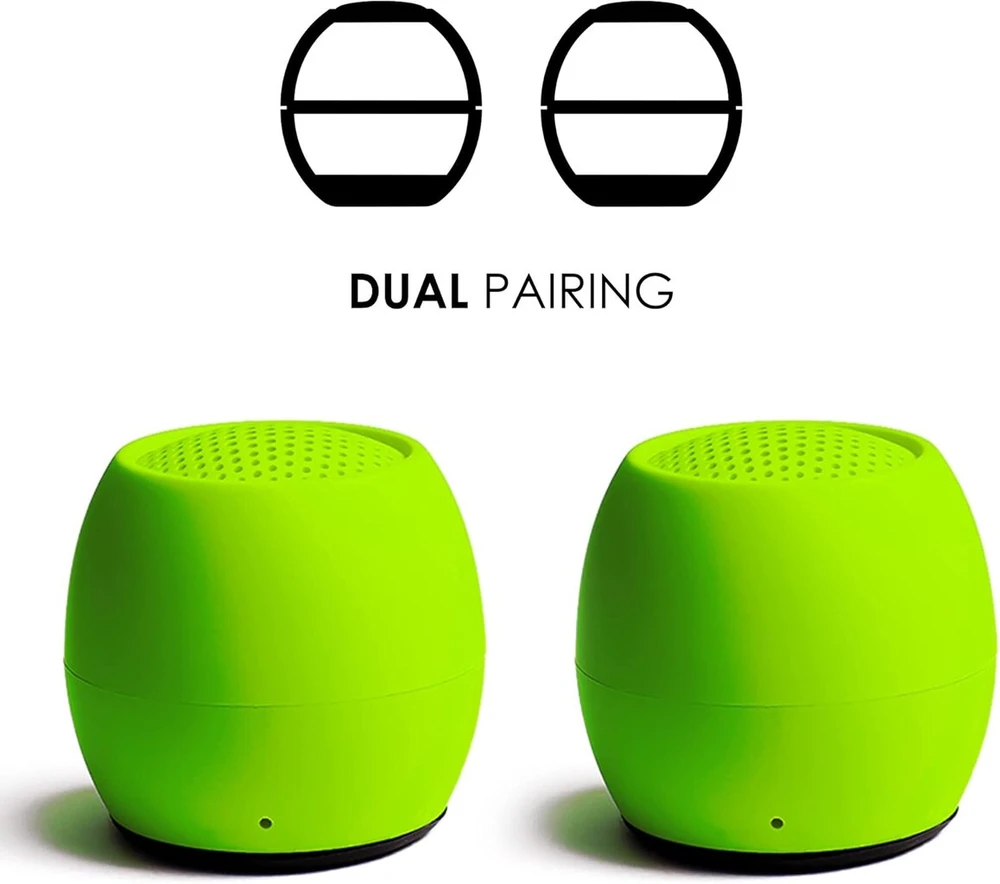 Kompiuterio kolonėlės Boompods Zero Mini Bluetooth garsiakalbis - nešiojamas lauko garsiakalbis, Ipx6 apsauga nuo vandens ir 5 valandų baterijos veikimo laikas, belaidė mini muzikos dėžutė su mikrofonu ir asmenukių funkcija kelionėms, žalia citrina