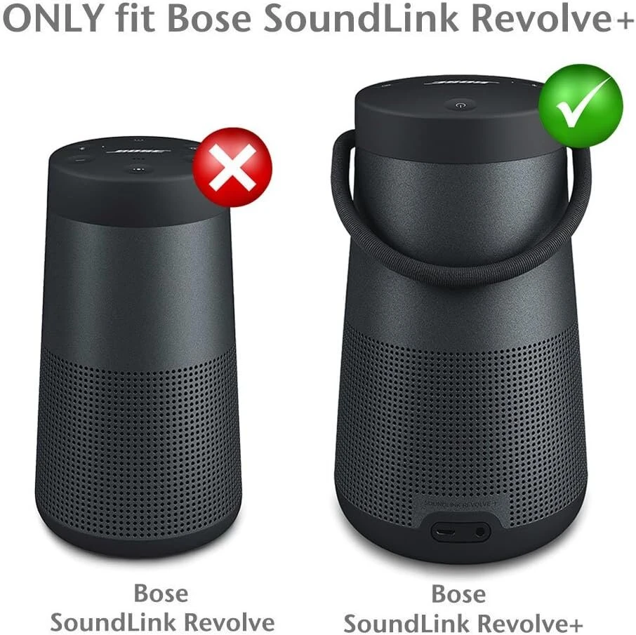 Kompiuterio kolonėlės Kietas Eva kelioninis juodas dėklas, skirtas Bose Soundlink Revolve Plus Bluetooth garsiakalbiui ir įkrovimo stoteliui, Hermitshell