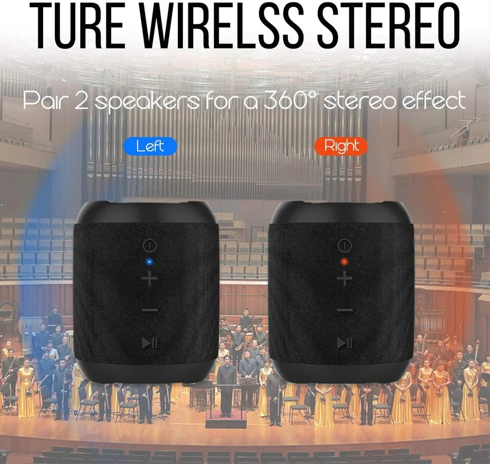 Kompiuterio kolonėlės Nešiojamas Bluetooth garsiakalbis 20w, Ipx6 atsparumas vandeniui, 16 val. grojimo