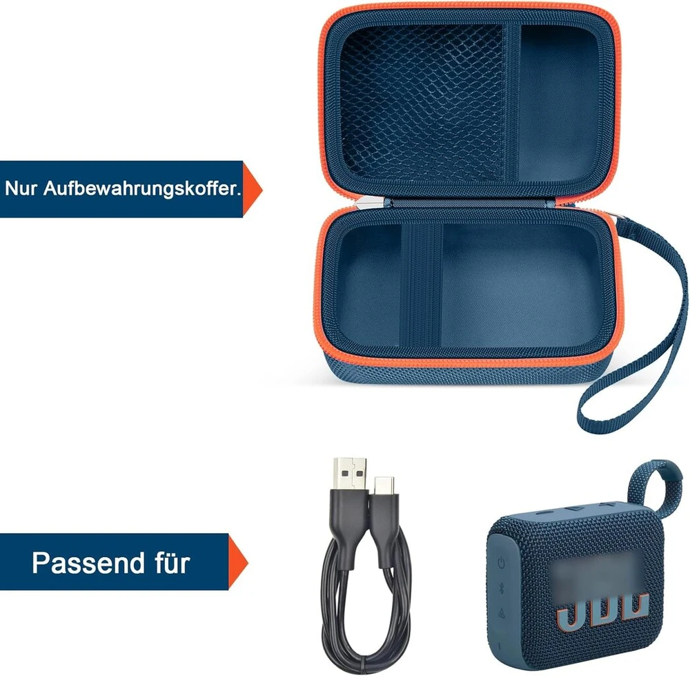 Kompiuterio kolonėlės Nešiojamas dėklas, suderinamas su Jbl Go 4 - nešiojama bluetooth garsiakalbio dėžutė Pro Sound, taip pat skirta Go 3/go3 Eco/go2 vandeniui atspariam mini belaidžiam garsiakalbiui - tik dėklas (mėlynas)