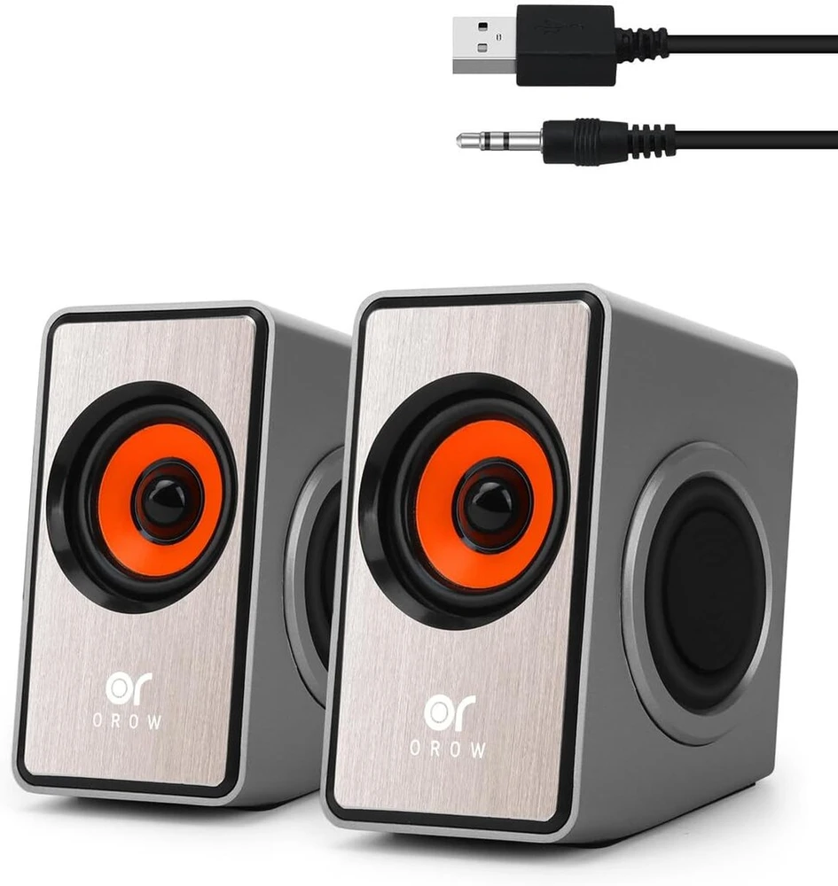 Kompiuterio kolonėlės Orow Mini Kompiuterio Garsiakalbiai, 12w, Usb, Sidabriniai