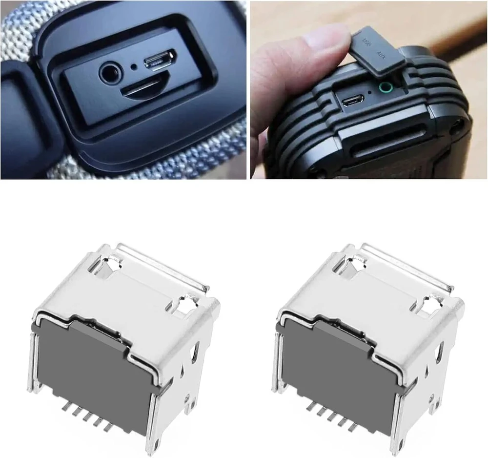 Kompiuterio kolonėlės Ototec 5x micro-usb įkrovimo prievado jungties modulis, suderinamas su jbl charge 3 bluetooth garsiakalbiu, atsarginis lizdas, dc lizdas, litavimas
