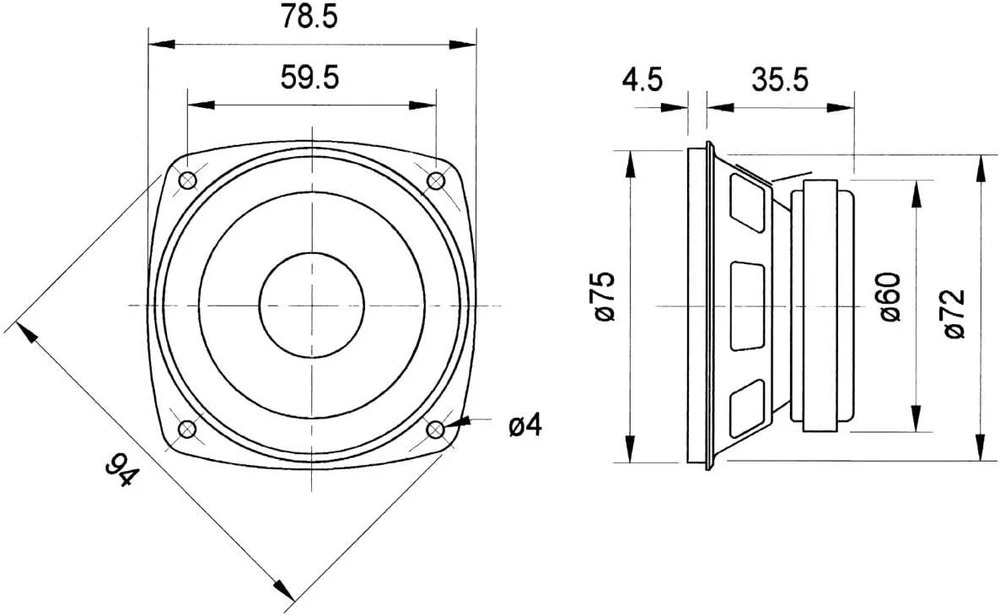 Kompiuterio kolonėlės Visaton plataus diapazono hifi garsiakalbis 8 cm (3,3 colio) 8 omai [vs-frs8/8]