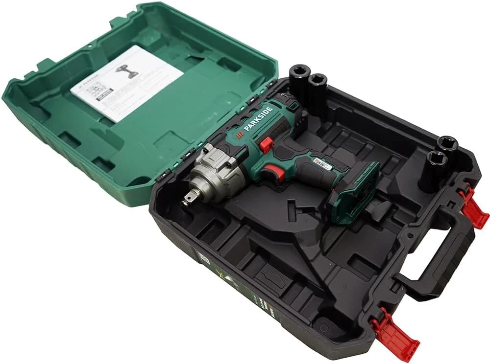 Komplektas - Parkside® 20 V akumuliatorinis smūginis veržliasukis Passk 20-li C4 + raktų pakabukas