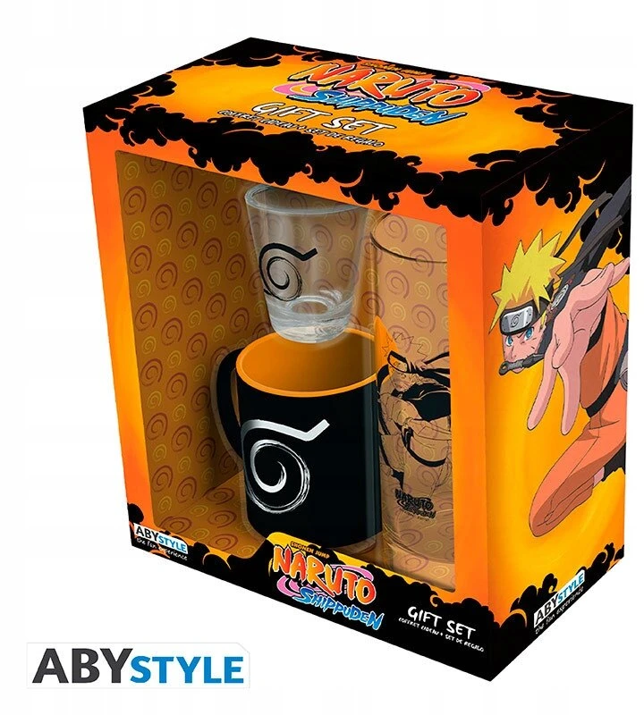 Konoha rinkinys: stiklas + Naruto Shippuden espresso rinkinys
