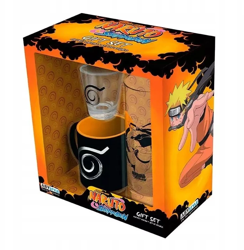 Konoha rinkinys: stiklas + Naruto Shippuden espresso rinkinys