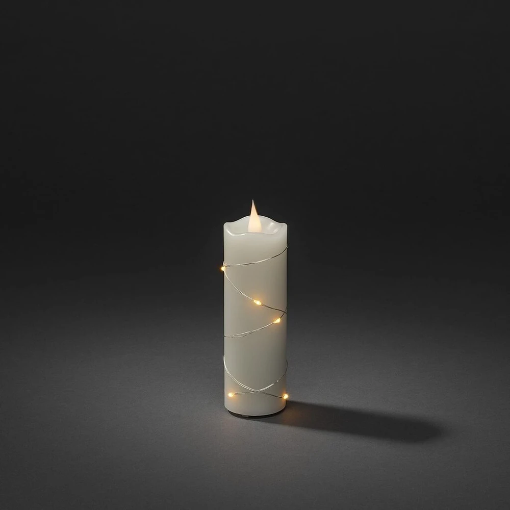 Konstsmide Led žvakė su laikmačiu, 8 Led, kreminės baltos