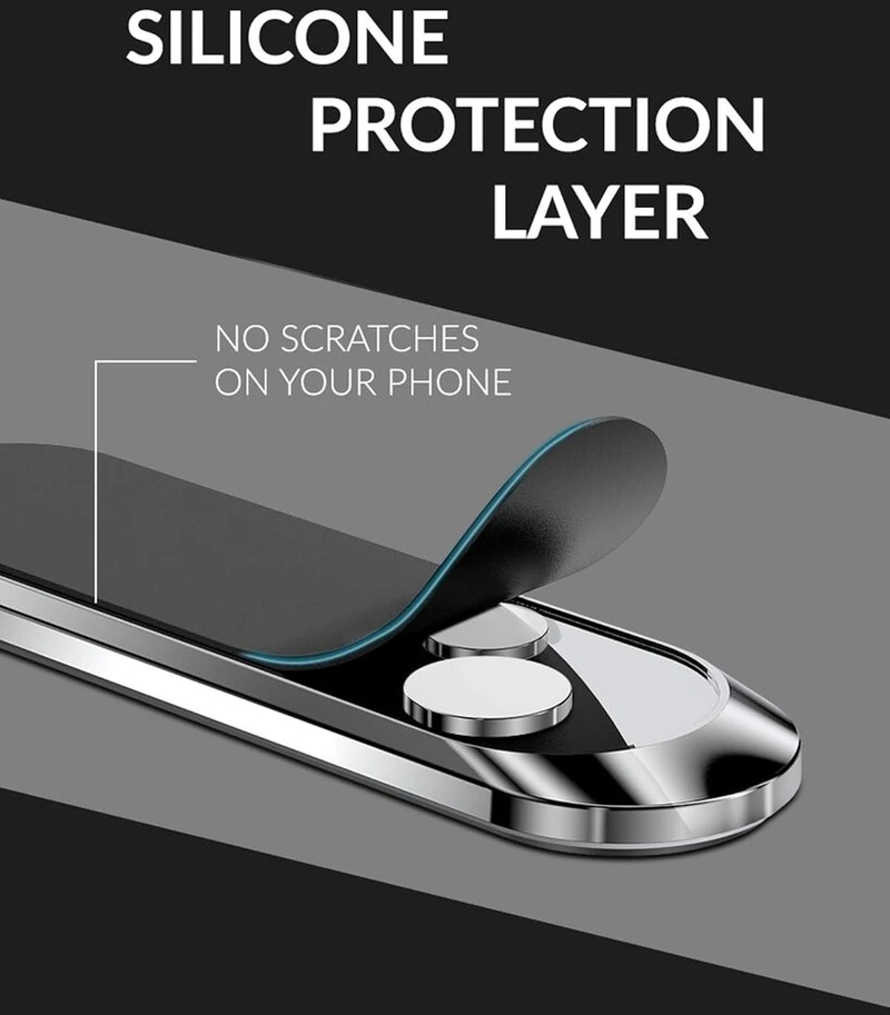 Kronya - magnetinis išmaniojo telefono laikiklis - automobilinis sukamasis laikiklis mobiliajam telefonui, magnetinis universalus sieninis laikiklis (sidabrinis)