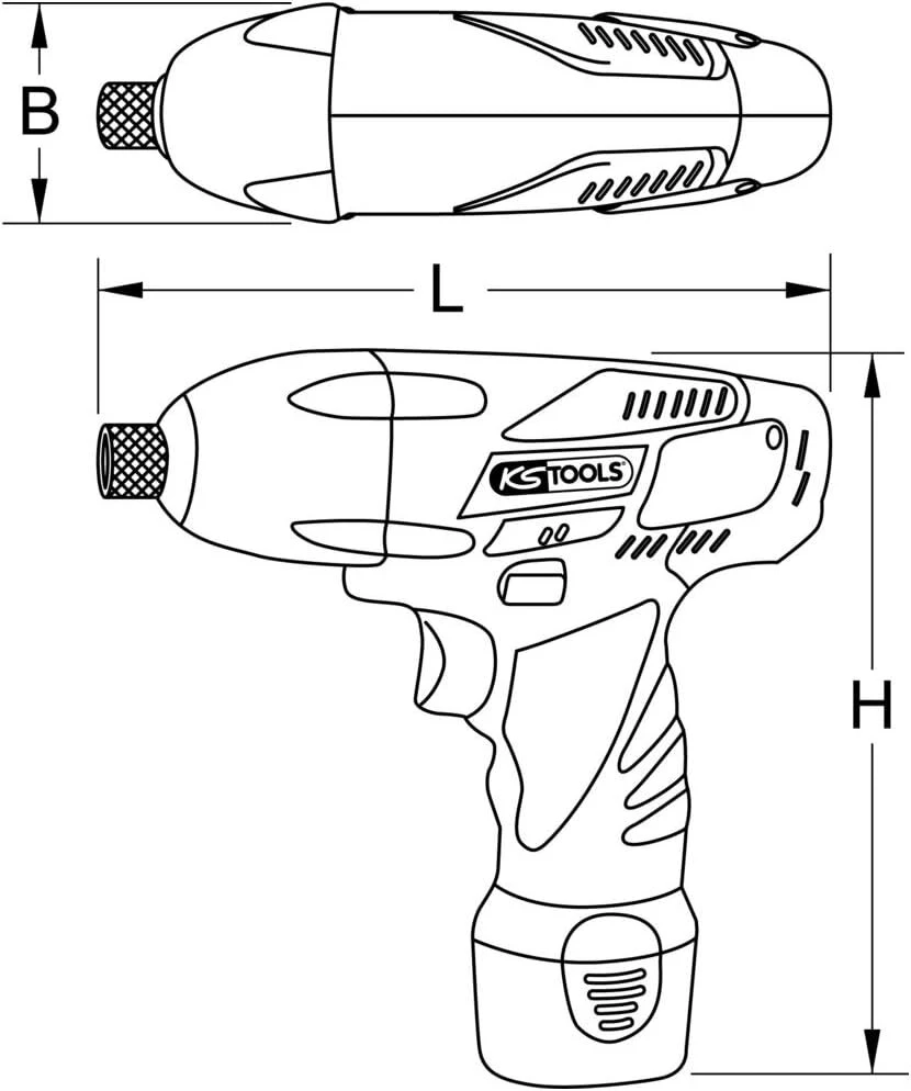 Ks Tools 515.3540 1/4'' akumuliatorinis smūginis suktuvas, 117nm, 1.870 aps./min., su 1 akumuliatoriumi ir 1 įkrovikliu