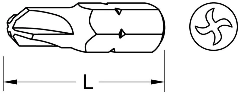 Ks tools 911.3636 1/4 colio classic bit torq-set®, 25 mm, #3, 5 vnt. pakuotė