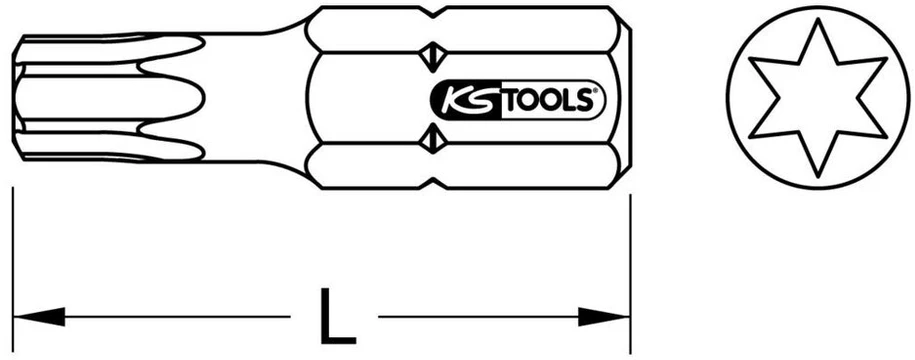 Ks tools 918.3536 torsion power bit tx, t40, 25 mm, 1/4 (5 vnt.)