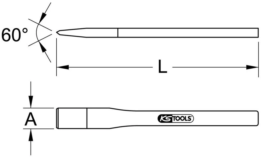 Ks tools 963.2459 bronze + mūrininko kaltas šešiakampis 32x300 mm
