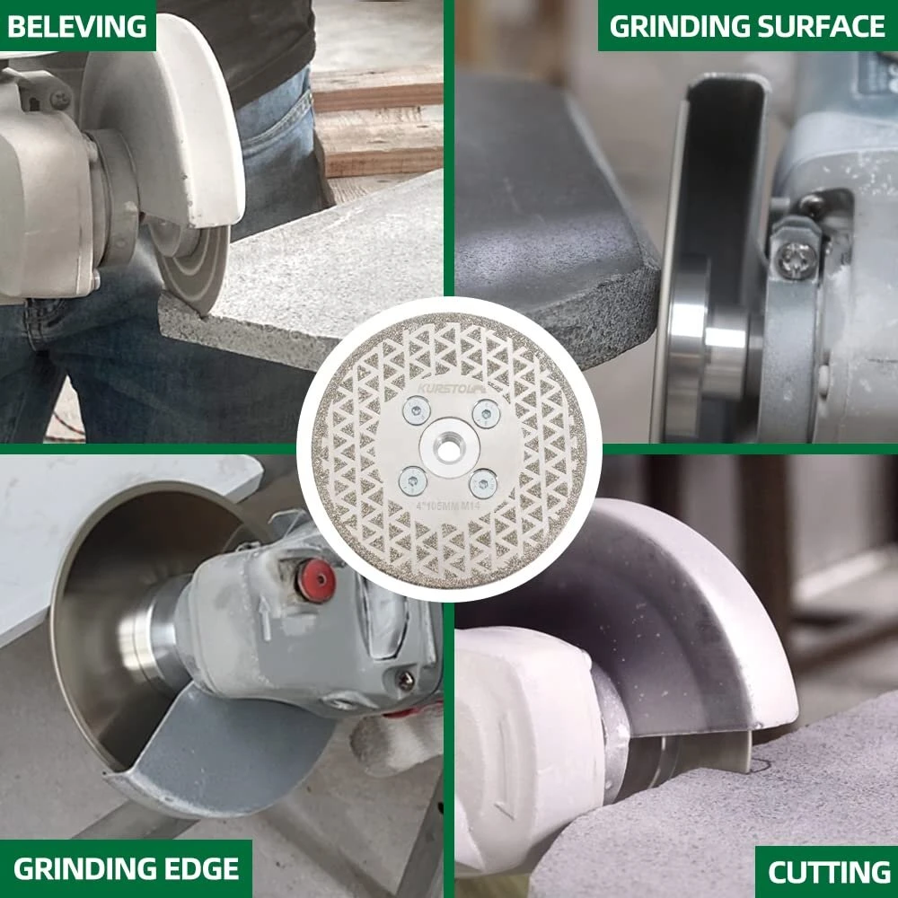 Kurstol deimantinis pjovimo diskas - deimantinis diskas 115 mm, kampinio šlifuoklio šerdies adapteris 22 mm - 16 mm