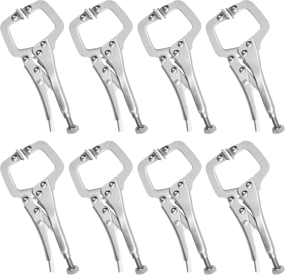 Kurtzy 13,3 cm varžtų spaustuvai, metaliniai greito atleidimo spaustuvų rinkinys, reguliuojami su varžtu pasukami (8 vnt.) - mini svirties spaustuvas varžtų spaustuvas nelygiems paviršiams, kampams, amatams, darbastaliui
