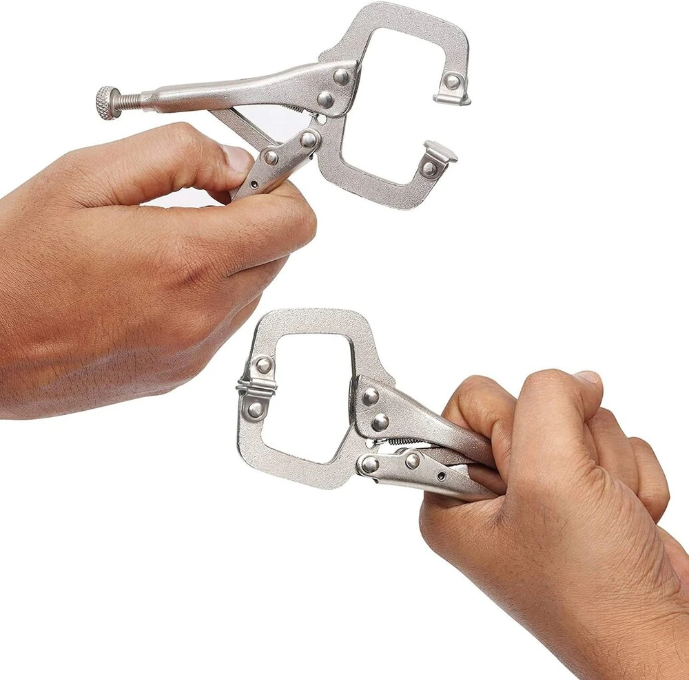 Kurtzy 13,3 cm varžtų spaustuvai, metaliniai greito atleidimo spaustuvų rinkinys, reguliuojami su varžtu pasukami (8 vnt.) - mini svirties spaustuvas varžtų spaustuvas nelygiems paviršiams, kampams, amatams, darbastaliui