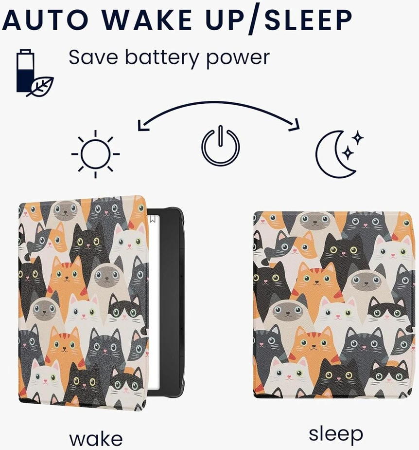 Kwmobile dėklas Pocketbook Era/era Color - "katės Oranžinės Juodos Baltos"