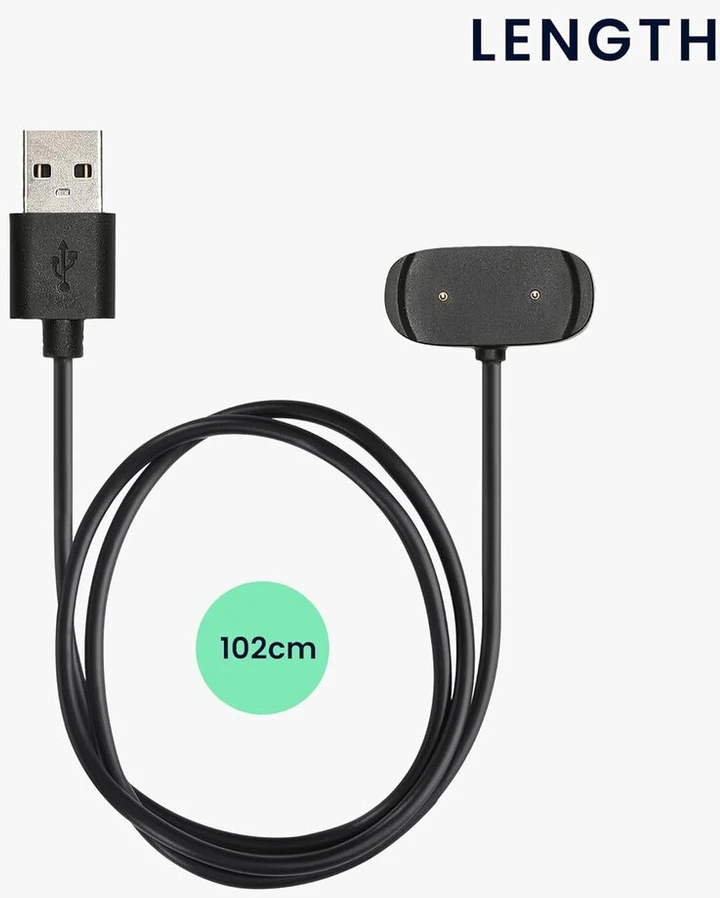 Kwmobile usb įkroviklio laidas, suderinamas su huami amazfit bip u/bip u pro/gts 2e/gtr 2e/gts 2 mini/pop įkrovimo laidu - išmaniojo laikrodžio pakaitinis laidas - fitneso apyrankės įkrovimo laidas, juodas